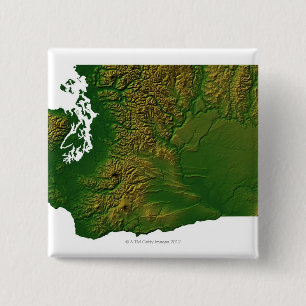 Map of Washington 3 15 Cm Square Badge