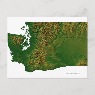 Map of Washington 3 Postcard