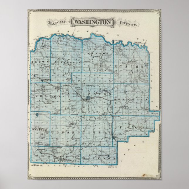 Map of Washington County Poster (Front)