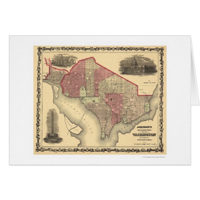 Map of Washington DC and Georgetown 1862 (Front Horizontal)