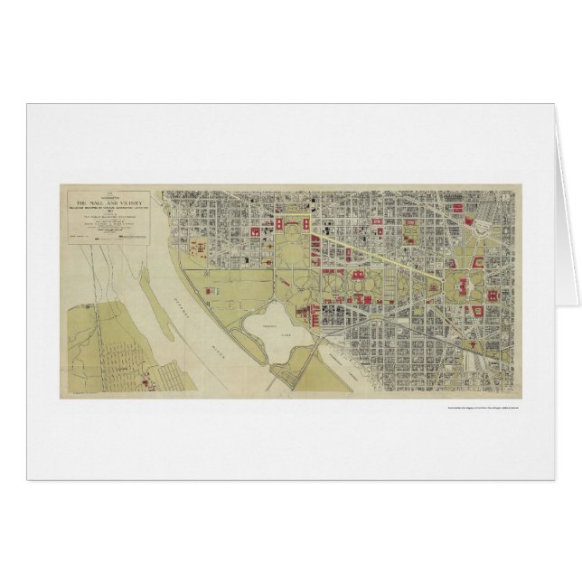 Map of Washington DC and the Mall 1917 (Front Horizontal)