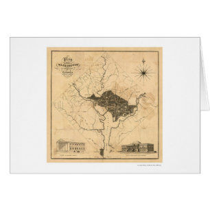 Map of Washington DC City Plan by Lizars 1819