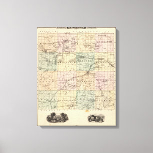 Map of Waukesha County, State of Wisconsin Canvas Print