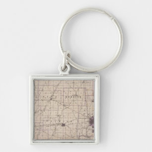 Map of Wayne County 2 Key Ring