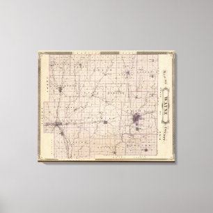 Map of Wayne County Canvas Print