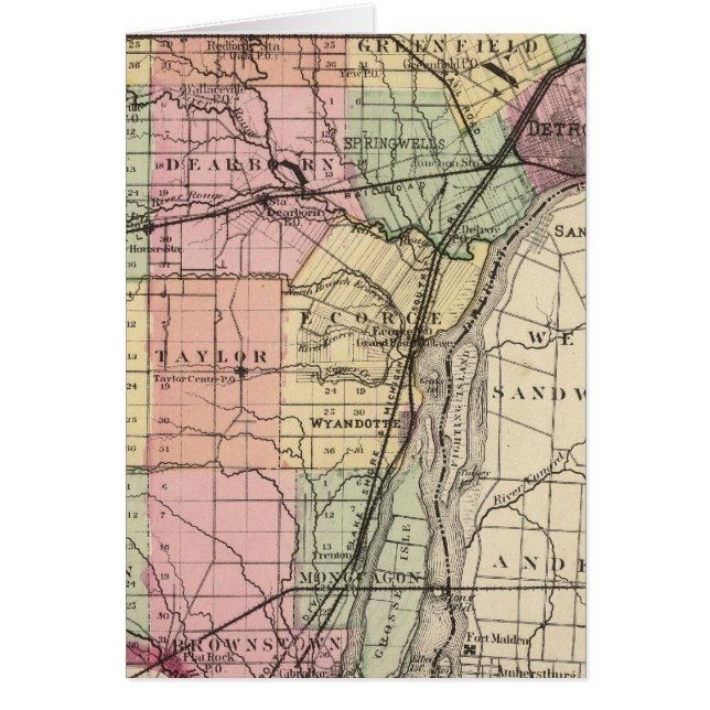 Map of Wayne County, Michigan (Front)