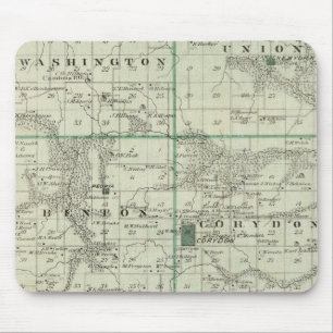 Map of Wayne County, State of Iowa Mouse Pad