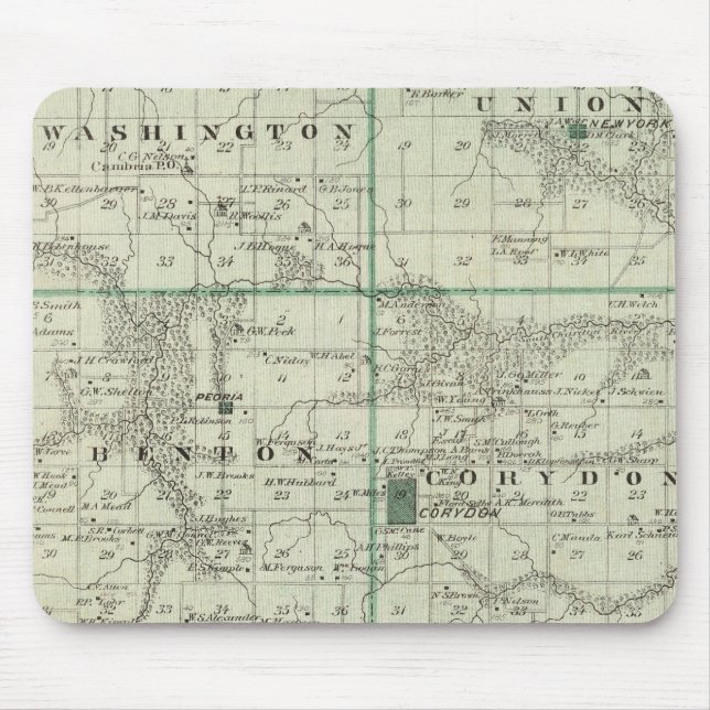 Map of Wayne County, State of Iowa Mouse Pad (Front)