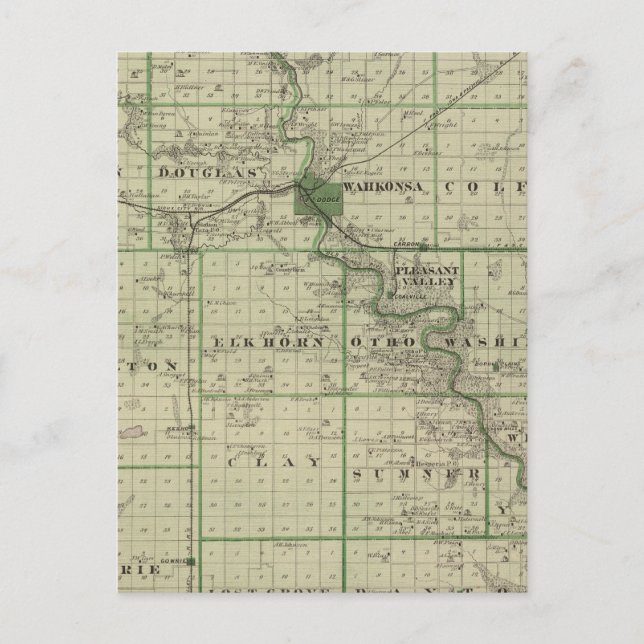 Map of Webster County, State of Iowa Postcard (Front)
