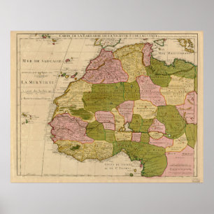 Map of West Africa (c 1718) Poster
