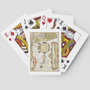 Map of West African coastline, 1596 (hand coloured Playing Cards