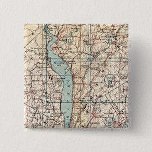 Map of Westchester County, New York 15 Cm Square Badge