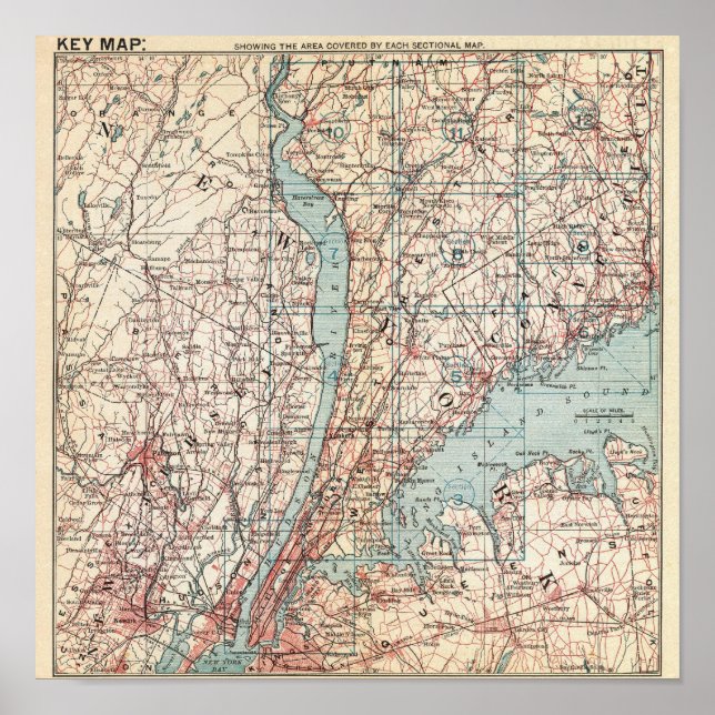 Map of Westchester County, New York Poster (Front)