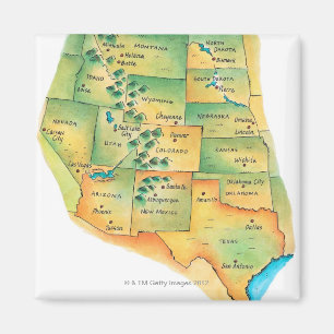 Map of Western United States Magnet