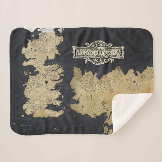Map of Westeros Sherpa Blanket (Front (Horizontal))