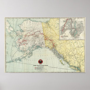Map Of White Pass & Yukon Route And Connections Poster