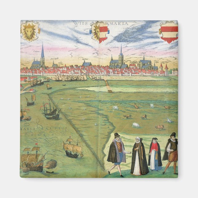 Map of Wilnis, from 'Civitates Orbis Terrarum' by Magnet (Front)