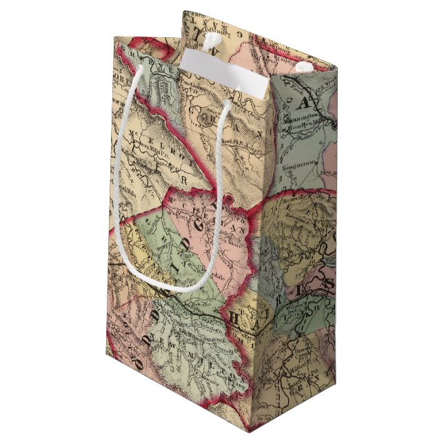 Map of Winfield, West Virginia Small Gift Bag (Back Angled)