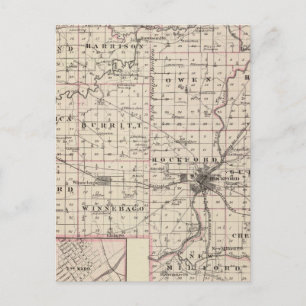 Map of Winnebago County and Belvidere Postcard