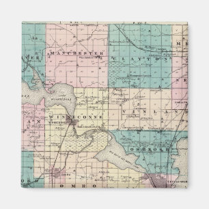 Map of Winnebago County, State of Wisconsin Magnet