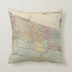 Map of Winona, Minnesota Cushion