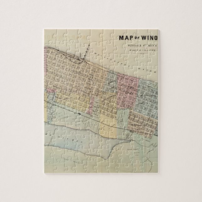 Map of Winona, Minnesota Jigsaw Puzzle (Vertical)