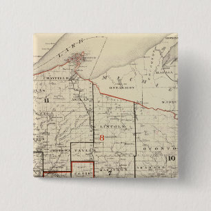 Map of Wisconsin 15 Cm Square Badge