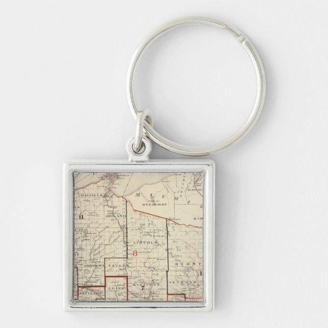 Map of Wisconsin Key Ring (Front)