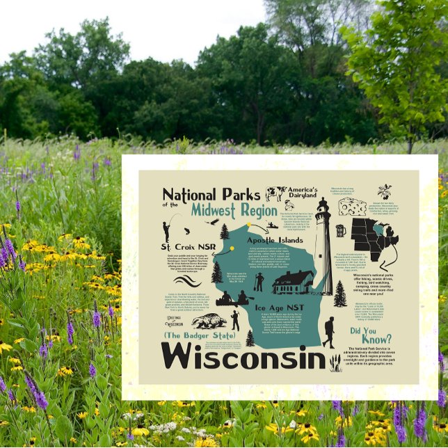Map of Wisconsin National Parks Postcard (Creator Uploaded)