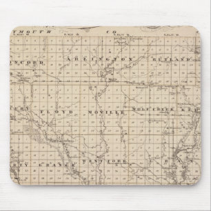 Map of Woodbury County, State of Iowa Mouse Pad