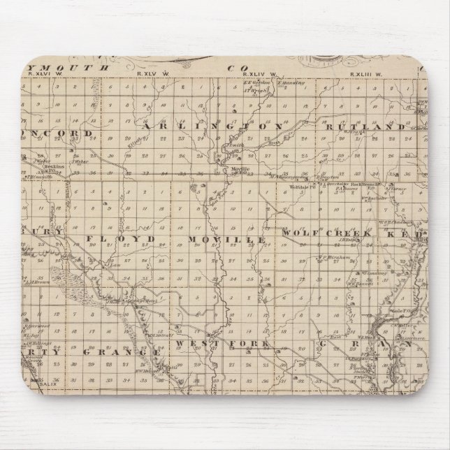 Map of Woodbury County, State of Iowa Mouse Pad (Front)