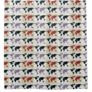 map of world pattern shower curtain