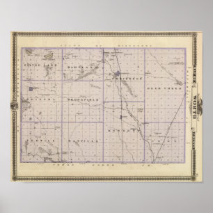 Map of Worth County, State of Iowa Poster