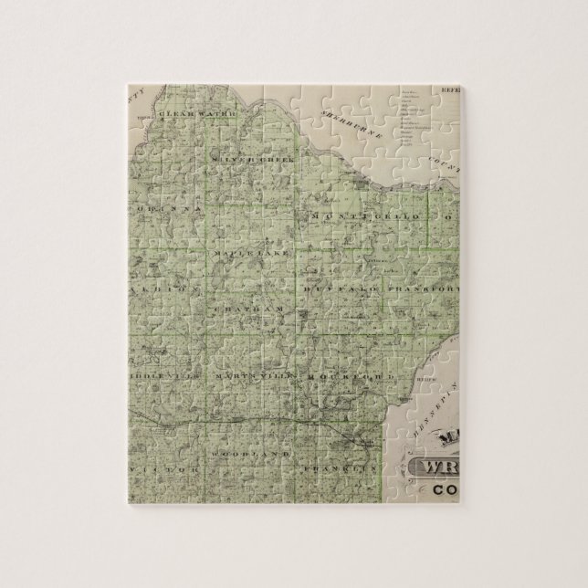Map of Wright County, Minnesota Jigsaw Puzzle (Vertical)