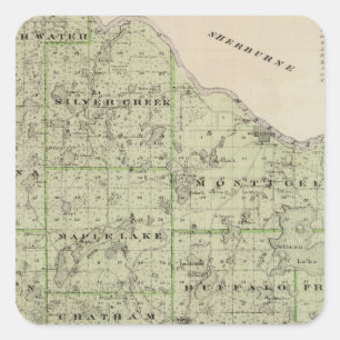 Map of Wright County, Minnesota Square Sticker