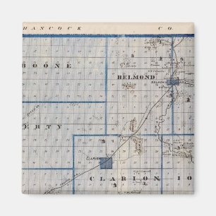 Map of Wright County, State of Iowa Magnet