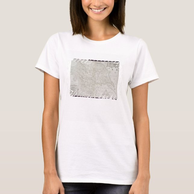 Map of Yorkshire, engraved by William Web, publish T-Shirt (Front)