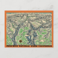 Map of Yosemite Postcard