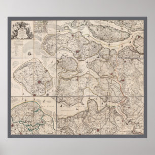 Map of Zeeland, Netherlands (1748) Poster
