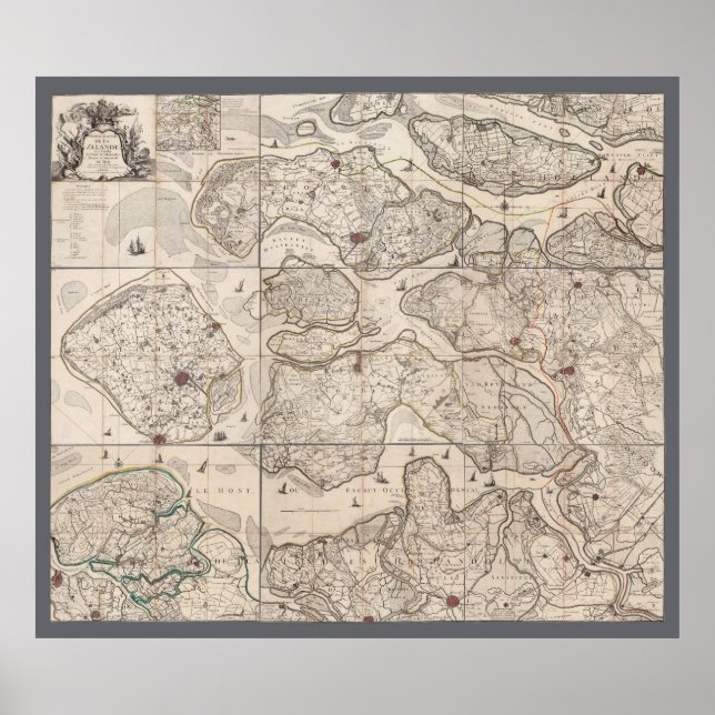Map of Zeeland, Netherlands (1748) Poster (Front)