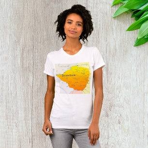 Map of Zimbabwe Womens T-Shirt