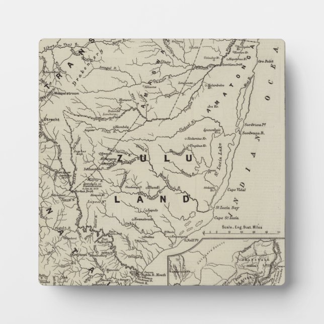 Map of Zululand with the Adjoining Frontiers Plaque (Front)