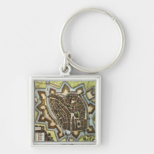Map of Zwolle, NETHERLANDS (1652) Key Ring