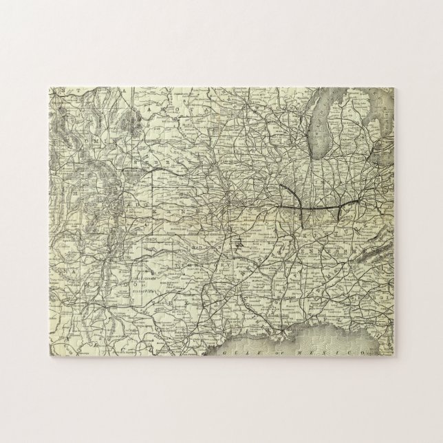 Map Ohio and Mississippi Railway Jigsaw Puzzle (Horizontal)