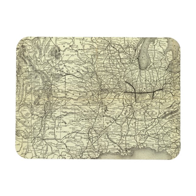 Map Ohio and Mississippi Railway Magnet (Horizontal)