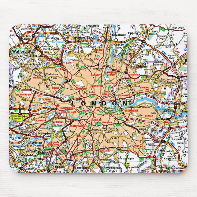 Map ooof London England Mouse Pad (Front)