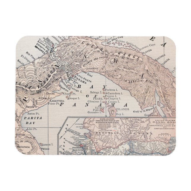 MAP: PANAMA, 1907 MAGNET (Horizontal)
