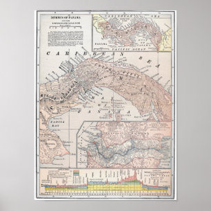 MAP: PANAMA, 1907 POSTER