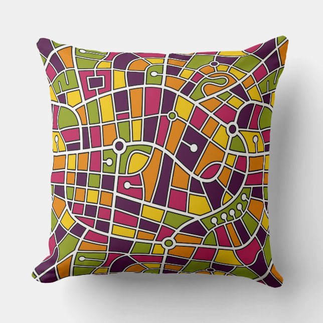 Map Pattern 030520 - Colours 05 Cushion (Front)