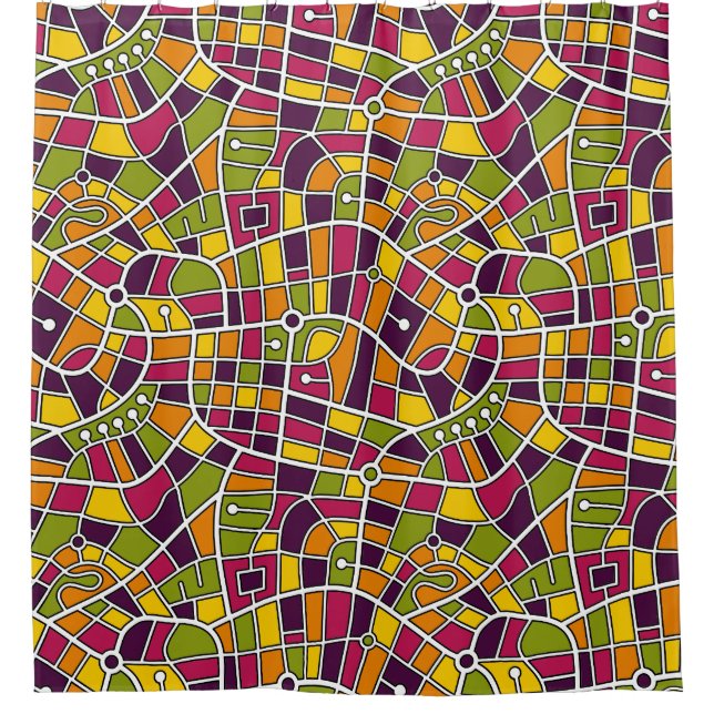 Map Pattern 030520 - Colours 05 Shower Curtain (Front)